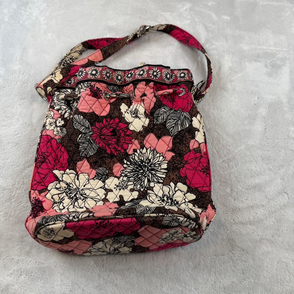 Vera Bradley Floral Quilted Bucket Bag Crossbody‎ Shoulder Drawstring - Picture 6 of 6
